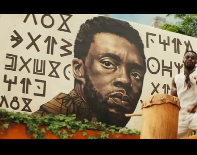 Chadwick Boseman tribute billboard in Wakanda Forever Black Panther 2