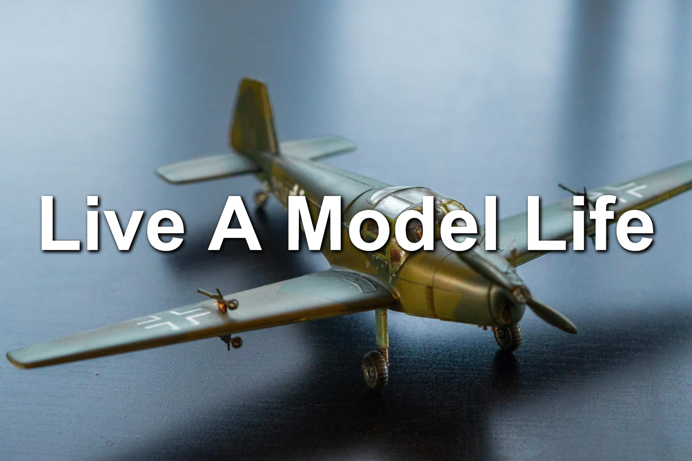 Model airplane sitting on a table