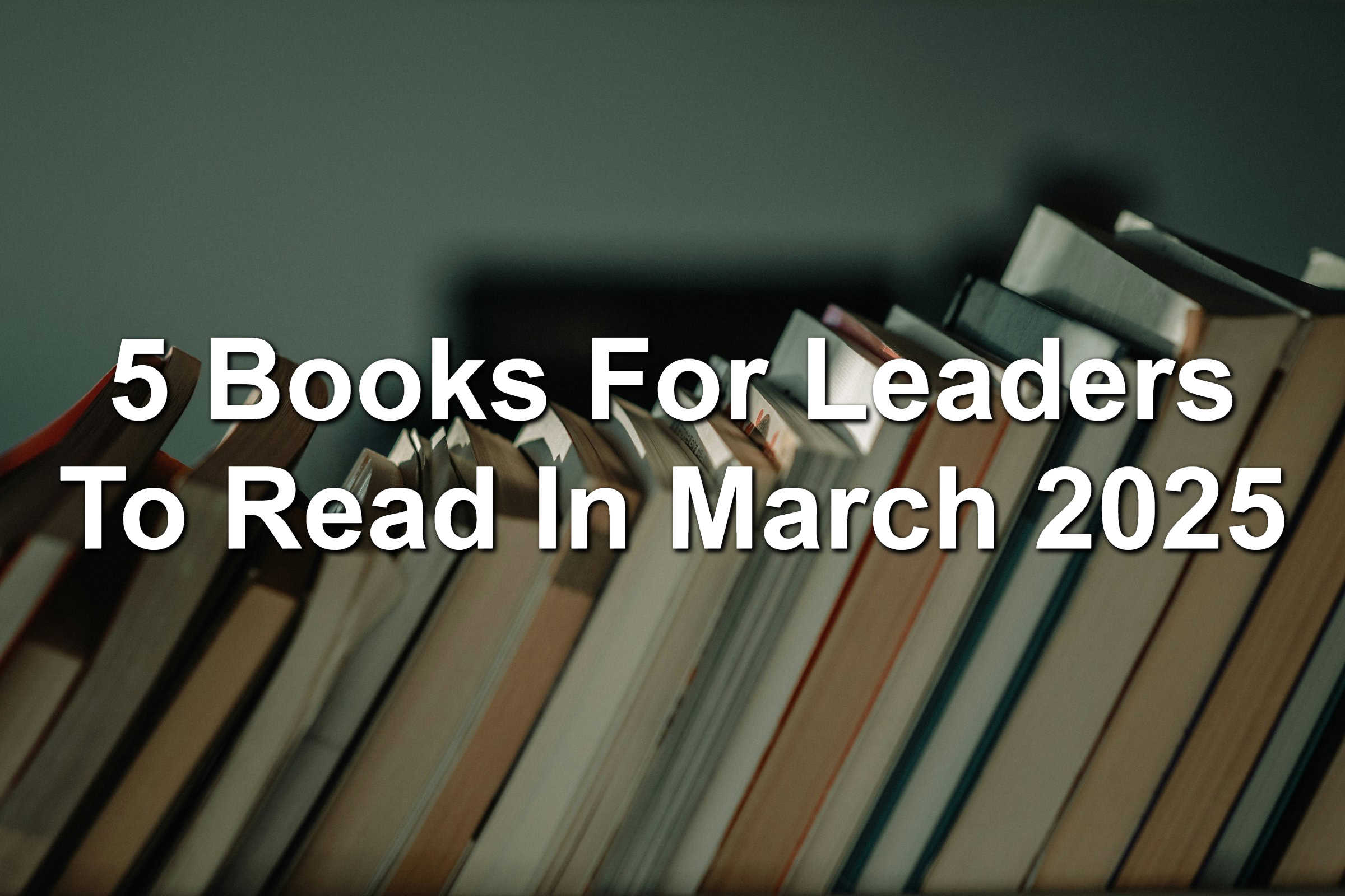 Multiple books leaning to the right
