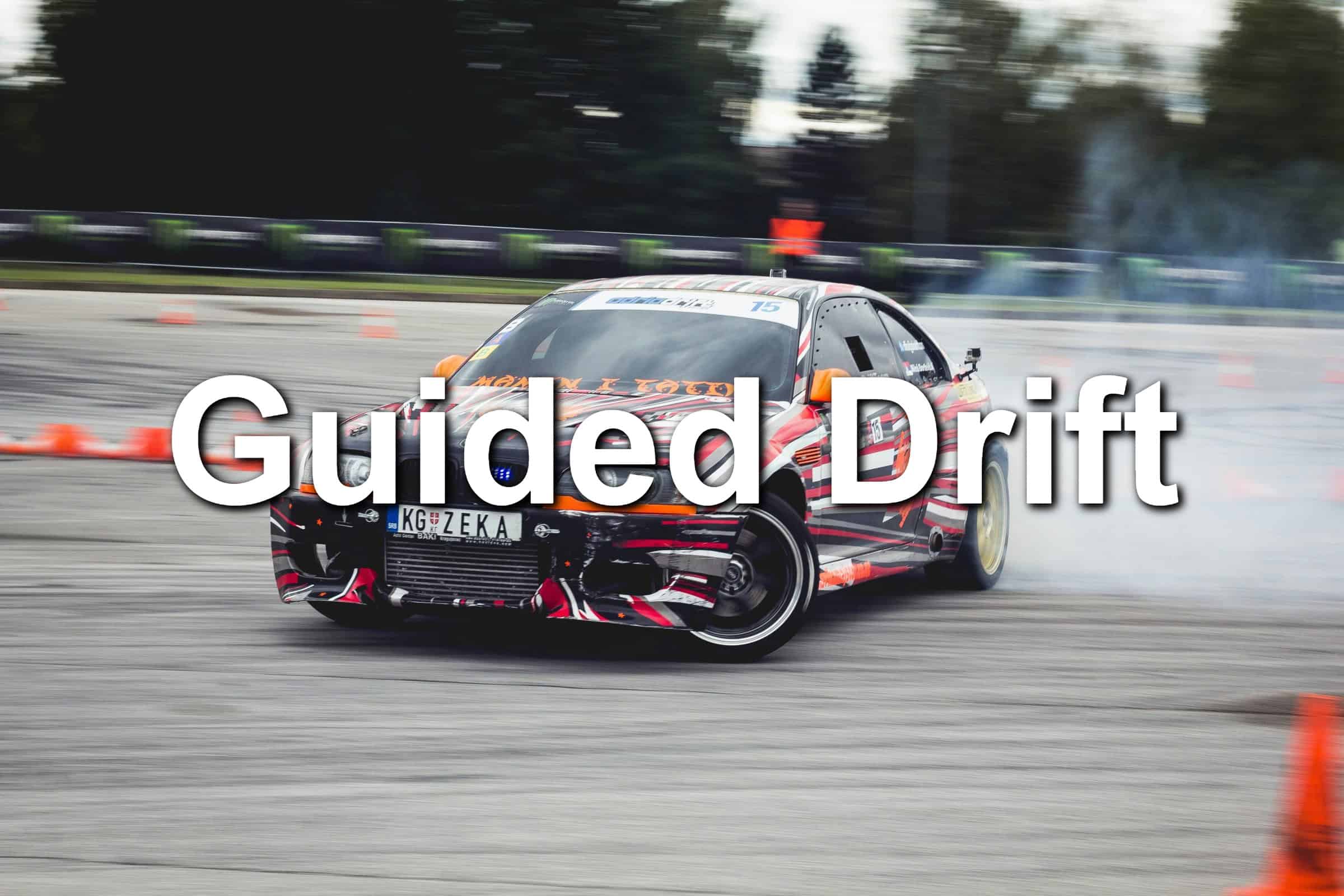 Sport car drifting on a race track